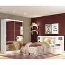 Ver imagem 1 de Quarto Completo com Guarda-Roupa Luke 2 Portas de Espelho e Cabeceira com 2 Mesas de Cabeceira Mades