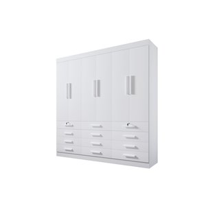 Guarda Roupa Roupeiro Mônaco Plus 6 Portas Branco - D'doro