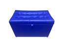 Ver imagem 1 de Puff Baú Retangular Estofado C/ Pistão À Gás - Azul Royal Corino
