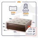 Ver imagem 3 de Conjunto Cama Box Espuma Espuma Chicago Marrom Viúva 128x188x57