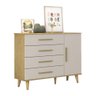 Cômoda Infantil Retrô 4 Gavetas com Fraldário Ludmila Off White com Bétula Carolina Baby - 6