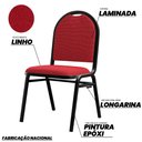 Ver imagem 3 de Kit 6 Cadeiras Hoteleiras Auditório Empilhável Linho M23 Vermelho - Mpozenato
