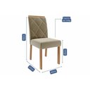 Ver imagem 2 de Conjunto: Mesa Sala Jantar Ester Tampo Madeirado 210x100cm e 8 Cadeiras Fernanda Cinamomo - Carvalho