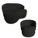 Ver imagem 1 de Kit Namoradeira + Poltrona Decorativa Beatriz Orgânica Veludo Preto
