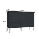 Ver imagem 3 de Cômoda Industrial 136cm C/ 6 Gavetas e Pés em Aço 100% Mdf Cor:grafitto