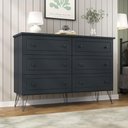 Ver imagem 1 de Cômoda Industrial 136cm C/ 6 Gavetas e Pés em Aço 100% Mdf Cor:grafitto