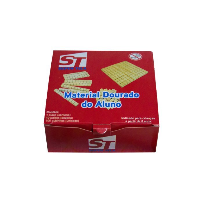 Material Dourado  Escolar 111 peças /Caixa de Papelão - Pacote com 3 unidades - 1