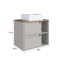 Ver imagem 5 de Conjunto Gabinete Banheiro Modulado 96cm com 4 Peças Iluminação LED e Cuba Bege/Mel/Arenas