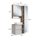 Ver imagem 3 de Conjunto Gabinete Banheiro Modulado 96cm com 4 Peças Iluminação LED e Cuba Bege/Mel/Arenas