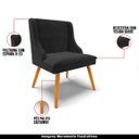 Ver imagem 4 de Kit 4 Cadeiras Decorativas Sala de Jantar Pés Palito de Madeira Firenze Suede Preto/Natural G19 - Gr