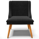 Ver imagem 7 de Kit 4 Cadeiras Decorativas Sala de Jantar Pés Palito de Madeira Firenze Suede Preto/Natural G19 - Gr