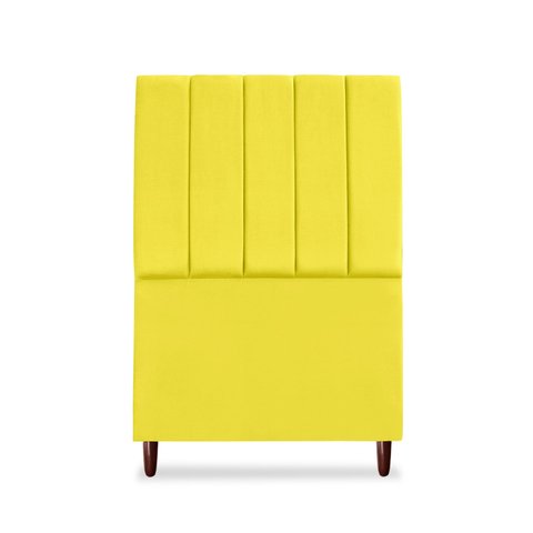 Cabeceira Cama Box Solteiro Estofada Carla 90 Cm Suede:amarelo
