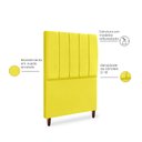 Ver imagem 4 de Cabeceira Cama Box Solteiro Estofada Carla 90 Cm Suede:amarelo
