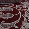 Kit 5 Peças Xale para Sofá 1,35x1,35m com Almofadas Cheias Dupla Face Grécia Jacquard Cor Vinho - 5