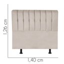 Ver imagem 3 de Cabeceira Estofada Kiara 140cm Casal Box Quarto Corino Bege - Gat Magazine