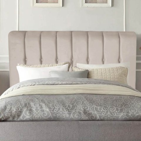 Cabeceira Estofada Kiara 140cm Casal Box Quarto Corino Bege - Gat Magazine