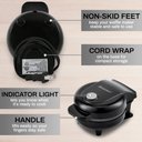 Ver imagem 6 de Elite Gourmet Mini Máquina de Waffles 5" Antiaderente Compacta (preta)