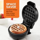Ver imagem 5 de Elite Gourmet Mini Máquina de Waffles 5" Antiaderente Compacta (preta)