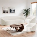 Ver imagem 2 de Kit Sofá 3 Lugares 200cm e 2 Poltronas Orgânica Luxo Recepção Amore Bouclé Branco