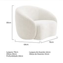 Ver imagem 4 de Kit Sofá 3 Lugares 200cm e 2 Poltronas Orgânica Luxo Recepção Amore Bouclé Branco