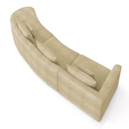 Sofá Curvo Decorativo Kimiko 427cm 5 Lugares Sala de Estar com Chaise Bouclê Bege G52 - Gran Belo - 7