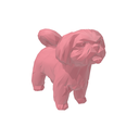 Ver imagem 1 de Shitzu Low Poly Pet Dog Geométrico Decoração 3d:rosa