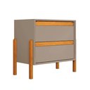 Ver imagem 2 de Mesa de Cabeceira Verona 2 Gavetas MDF-MDP Moderno Cinza Infantile Móveis
