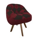 Ver imagem 2 de Poltrona Paloma Escritório Sala Giratória Madeira Suede Vinho e Suede Marrom - Dominic Decor