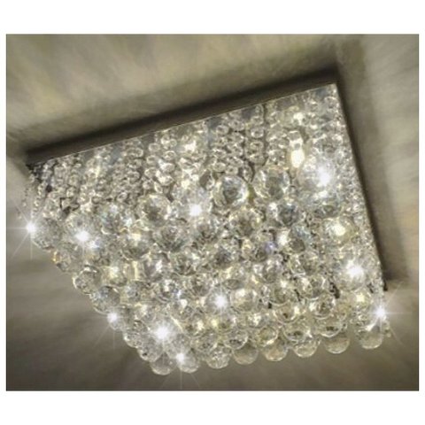 Lustre para Sala Quarto de Cristal K9 Legítimo 40x40 Cm