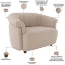 Ver imagem 5 de Kit Namoradeira 2 Lugares e Poltrona Decorativa Orgânica Perseu M03 Veludo Bege - Lyam Decor