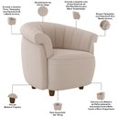 Ver imagem 6 de Kit Namoradeira 2 Lugares e Poltrona Decorativa Orgânica Perseu M03 Veludo Bege - Lyam Decor
