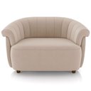 Ver imagem 3 de Kit Namoradeira 2 Lugares e Poltrona Decorativa Orgânica Perseu M03 Veludo Bege - Lyam Decor