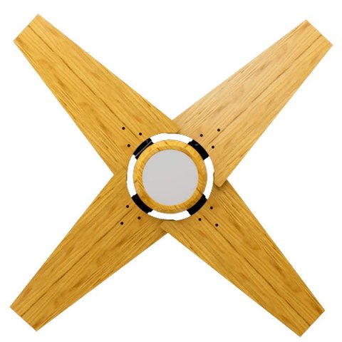 Ventilador de Teto com Controle Remoto Natuvent Callis Led 4 Pás Madeira Freijó 6500k Branco Frio