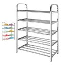 Ver imagem 1 de Sapateira Prateleira Inox 5 Andares Sapato Tenis Sandalia Calçado Organizaçao Hall de Entrada Rack e