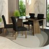 Conjunto Sala de Jantar Mesa Tampo de Vidro 4 Cadeiras Rustic/preto/oxford Harper Madesa - 1