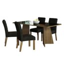 Ver imagem 2 de Conjunto Sala de Jantar Mesa Tampo de Vidro 4 Cadeiras Rustic/preto/oxford Harper Madesa