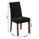 Ver imagem 4 de Conjunto Sala de Jantar Mesa Tampo de Vidro 4 Cadeiras Rustic/preto/oxford Harper Madesa