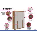 Ver imagem 5 de Guarda Roupa 4 Portas 2 Gavs Alonzo Lopas Amêndoa/Bco