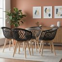 Ver imagem 7 de Kit Mesa Eames Vidro 90cm + 4 Cadeiras Web Wood Seat&co