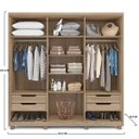Ver imagem 4 de Guarda-Roupa Casal 6 Portas 4 Gavetas Internas Jundiai Móveis Rimo