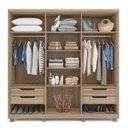 Ver imagem 2 de Guarda-Roupa Casal 6 Portas 4 Gavetas Internas Jundiai Móveis Rimo