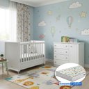 Ver imagem 7 de Berço Tutto New e Cômoda Infantil Mississipi Branco Fosco com Colchão Gazin - Matic