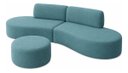Ver imagem 5 de Sofá e Puff Orgânico Virginia 200cm Sala Suede: Azul-Turquesa