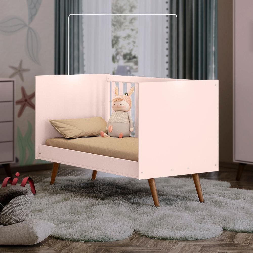Berço Que Vira Mini Cama Rose Sonho Shop Jm Baby | MadeiraMadeira