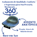 Ver imagem 2 de Cadeira Para Barco De Pesca Giratória Piloteiro Concha Cinza