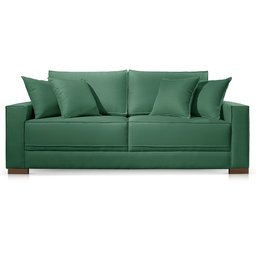 Sofá 2 e 3 Lugares Almofada Solta Veludo Verde Helô 2m - 2