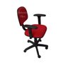 Cadeira Secretaria com Regulagem de Altura a Gás e Braço Regulagem Tecido Vermelho - 2