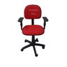 Cadeira Secretaria com Regulagem de Altura a Gás e Braço Regulagem Tecido Vermelho - 1