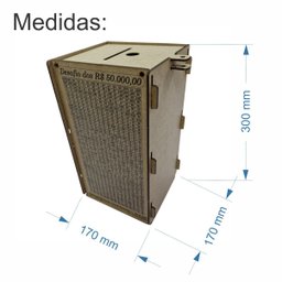 Cofre Desafio 50 Mil Guardar Junte Dinheiro Woodbox Torre Br - 5