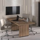 Ver imagem 6 de Mesa para Reunião Retangular Mesa 2000 Moderno MDP 204.2cm Nogal-Preto Artany